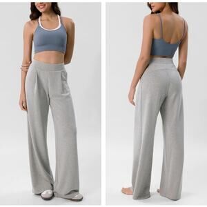 ODODOS Modal Soft Wide Leg Pants High Waist Heather Gray Sz XL {3R9}